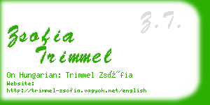 zsofia trimmel business card